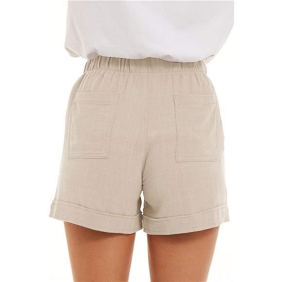 Women Shorts Drawstring Comfy Elastic Waist Pull On Short with Pockets(S-2XL) - Picture 5 of 6